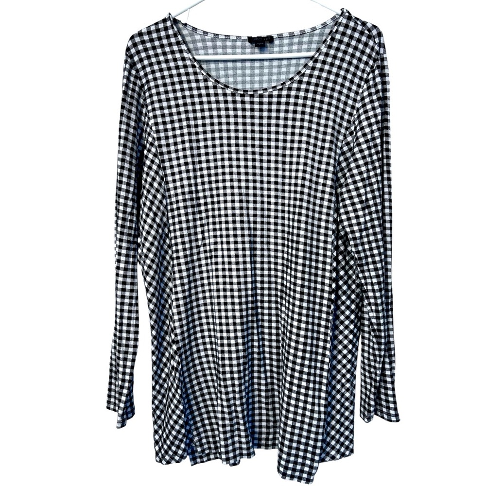 J. Jill Wearever gingham check tunic top, size L